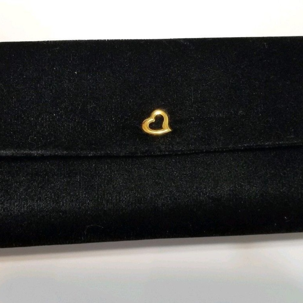Victorias Secret Black Velvet Clutch Purse Bag